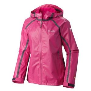 Large Dark pink Columbia titanium jacket with hood